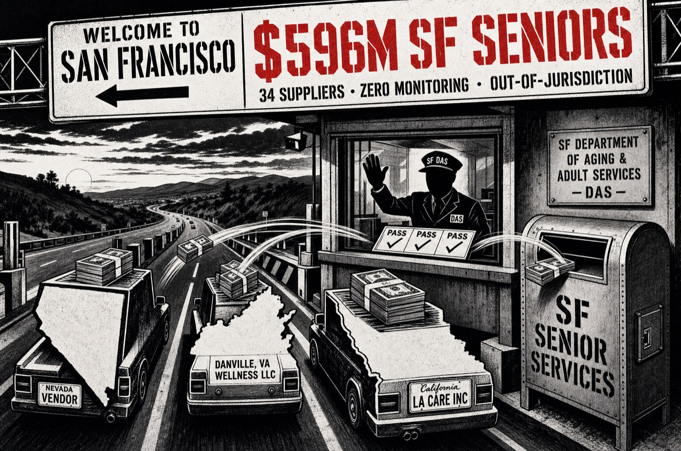 SF DAS: senior dollars wave through a county-line toll booth to out-of-jurisdiction vendors